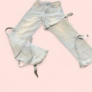 Women's Light Wash Denim Overalls